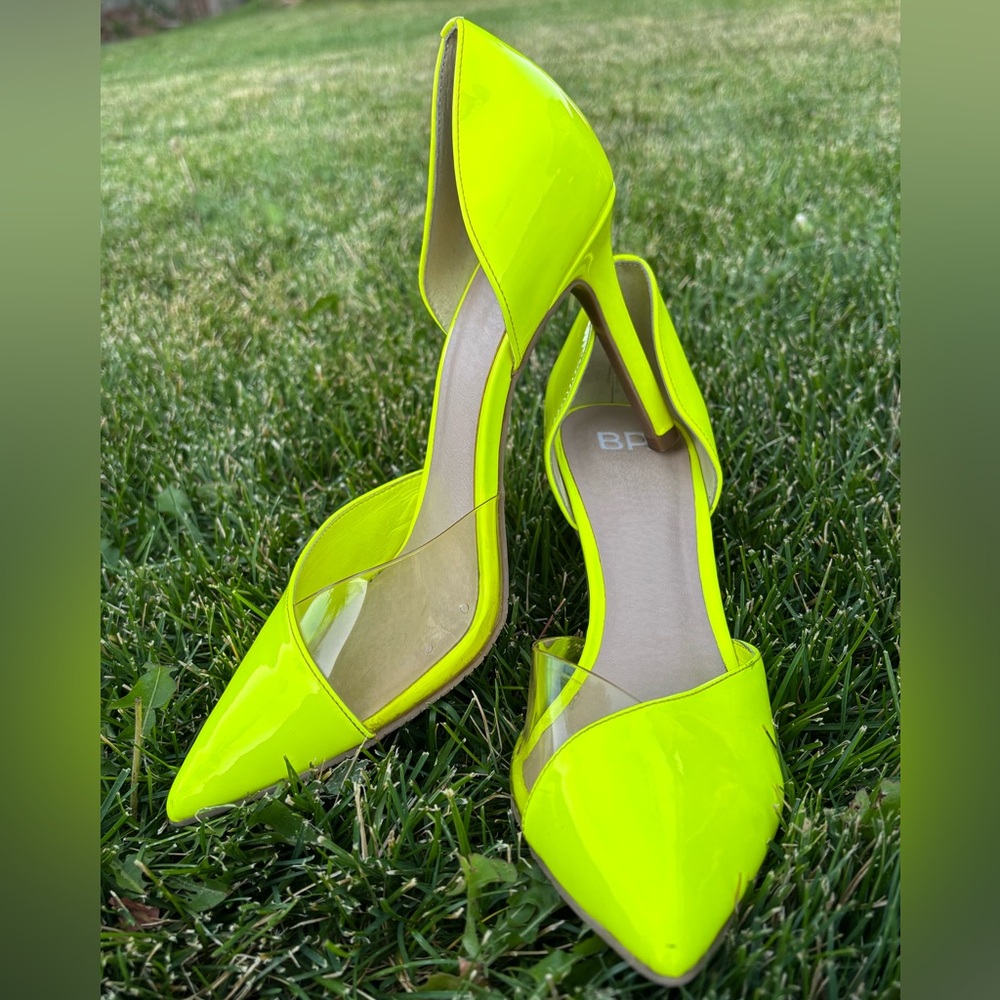 BP Neon Yellow Women's Heels